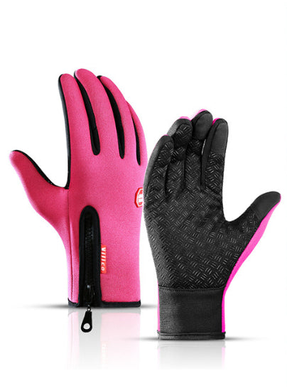 Winter Gloves Touch Screen Riding Motorcycle Sliding Waterproof Sports Gloves with Fleece